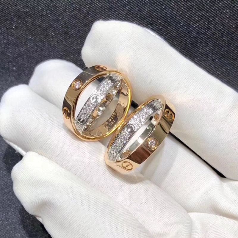 Love PavĂ© Double Band Ring