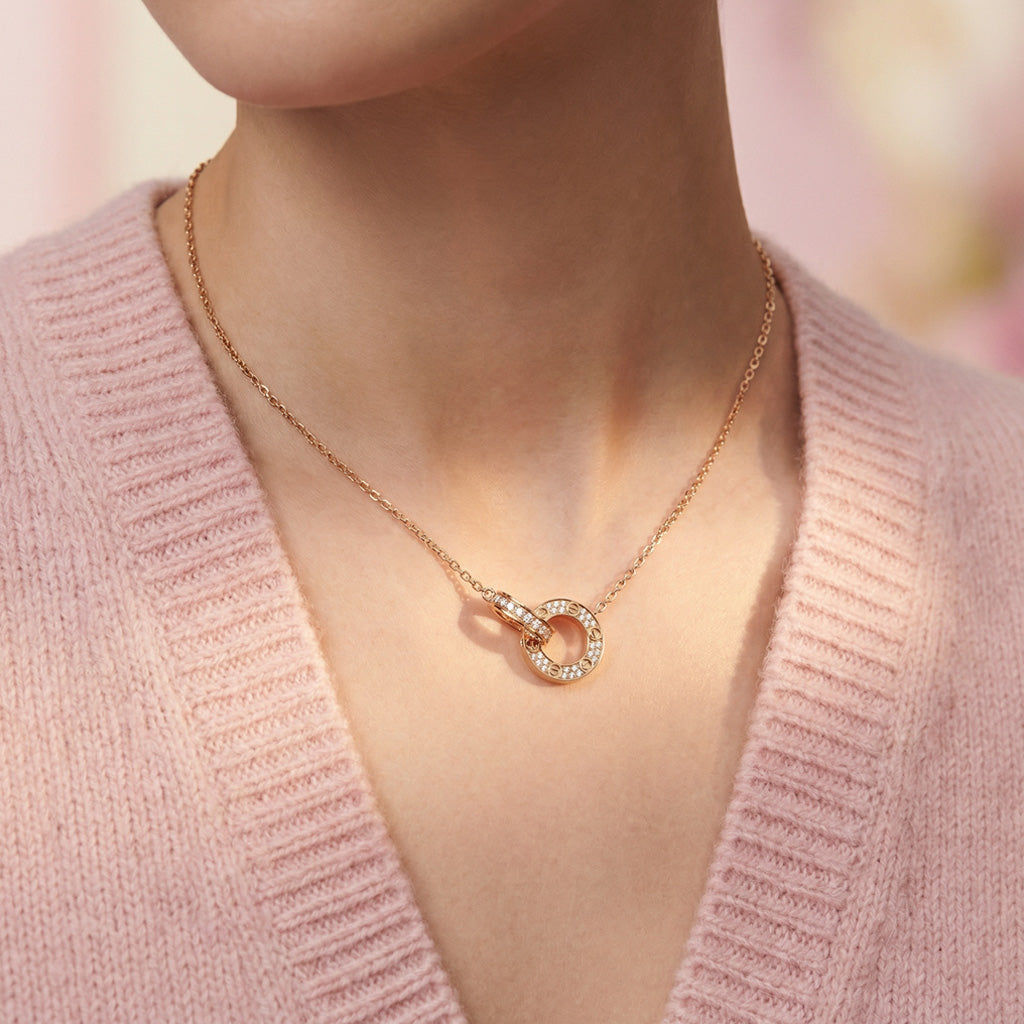 Love PavĂ© Cubic Zirconia Necklace