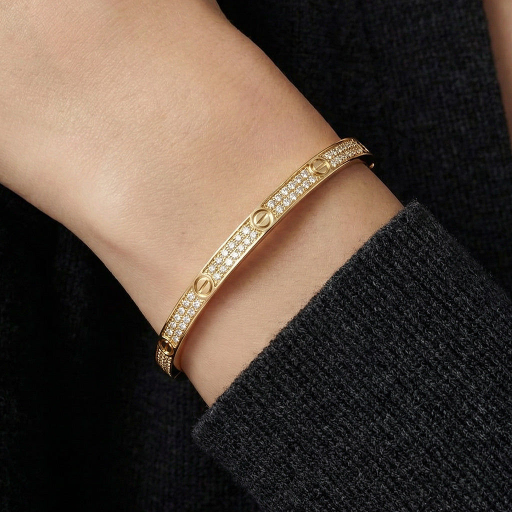 Small Love Diamonds Paved Bracelet