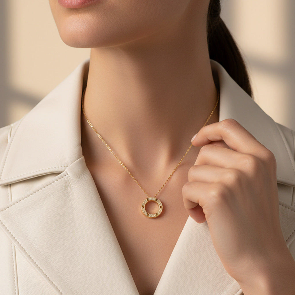 Love Paved Cubic Zirconia Necklace
