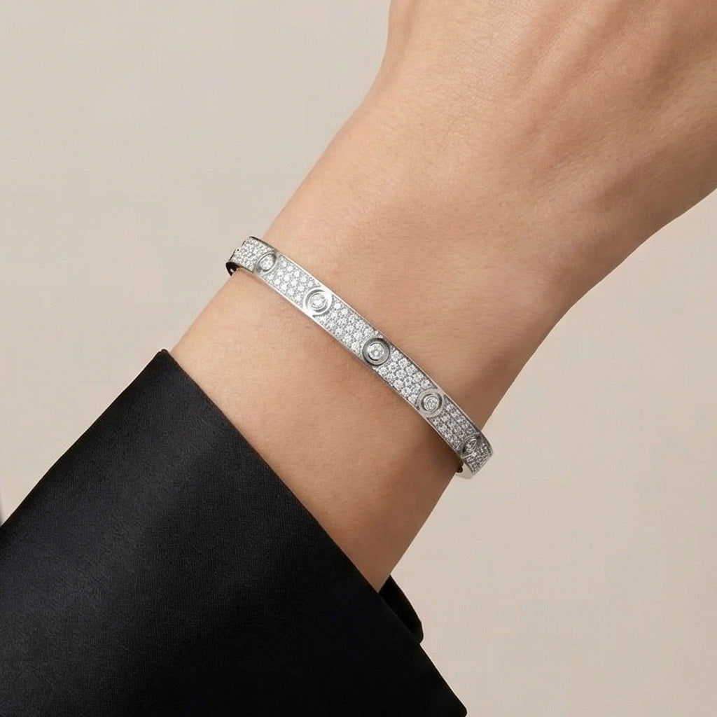 PavĂ©d Diamonds Love Bracelet