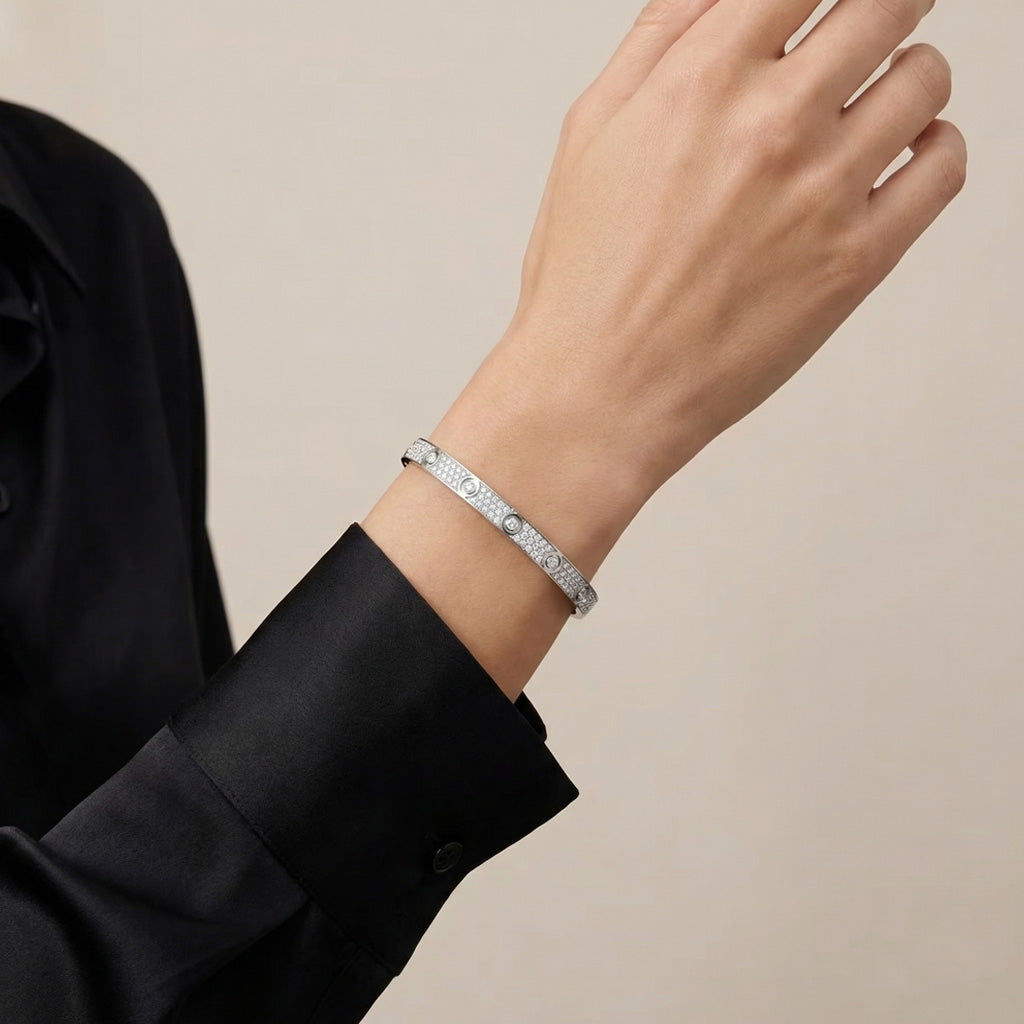 PavĂ©d Diamonds Love Bracelet