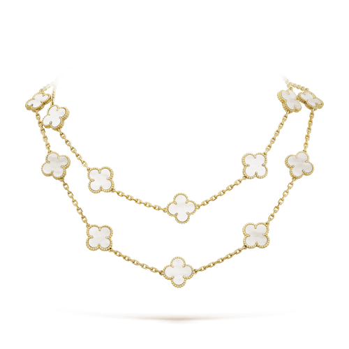 Vintage Alhambra 20 Motifs Pearl Long Necklace
