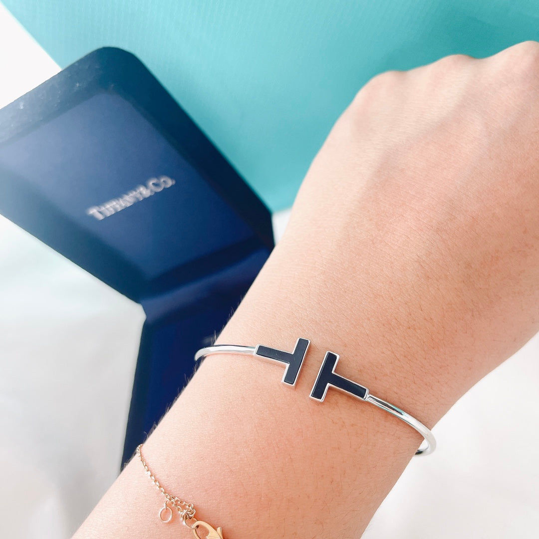 T Black Wire Bracelet