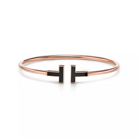 T Black Wire Bracelet