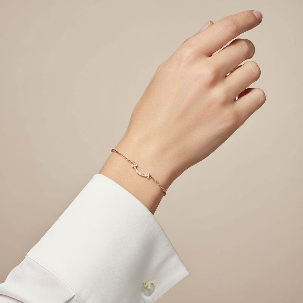 T Smile Cubic Zirconia Bracelet