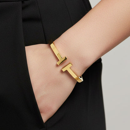T Square 18K Gold Vermeil Sterling Silver Bracelet