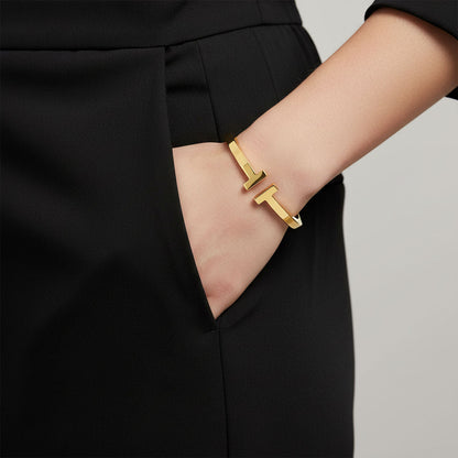 T Square 18K Gold Vermeil Sterling Silver Bracelet