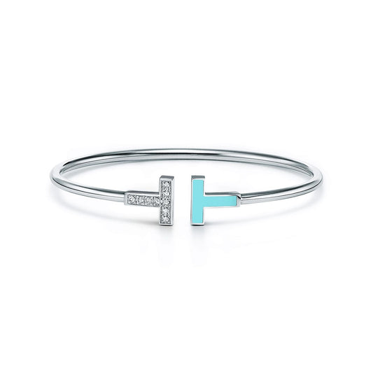 T Turquoise Wire Bracelet