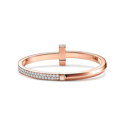 T1 Wide Hinged Cubic Zirconia Bracelet