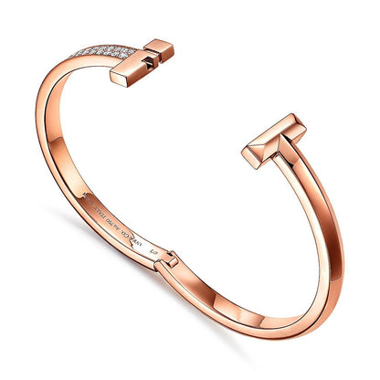 T1 Wide Hinged Cubic Zirconia Bracelet