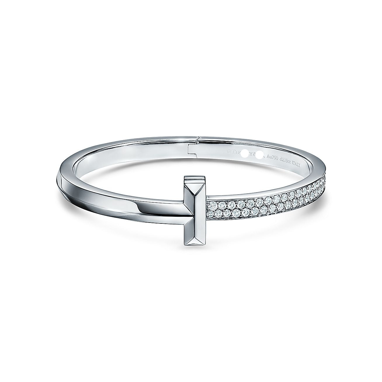 T1 Wide Hinged Cubic Zirconia Bracelet