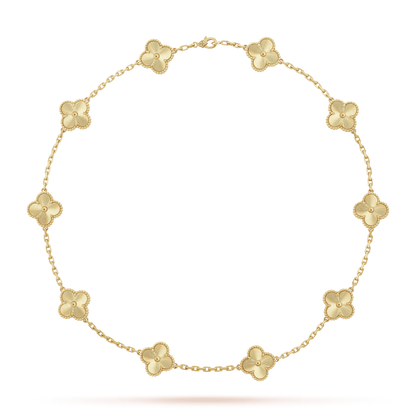 Vintage Alhambra 10 Motifs Engraved Pendant Necklace