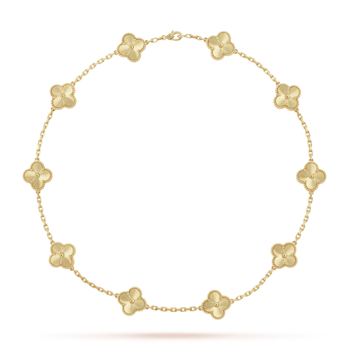 Vintage Alhambra 10 Motifs Engraved Pendant Necklace