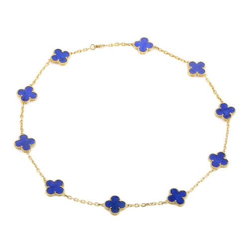 Vintage Alhambra Blue Lapis 10 Motifs Pendant Necklace