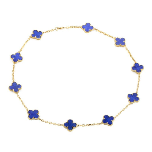 Vintage Alhambra Blue Lapis 10 Motifs Pendant Necklace