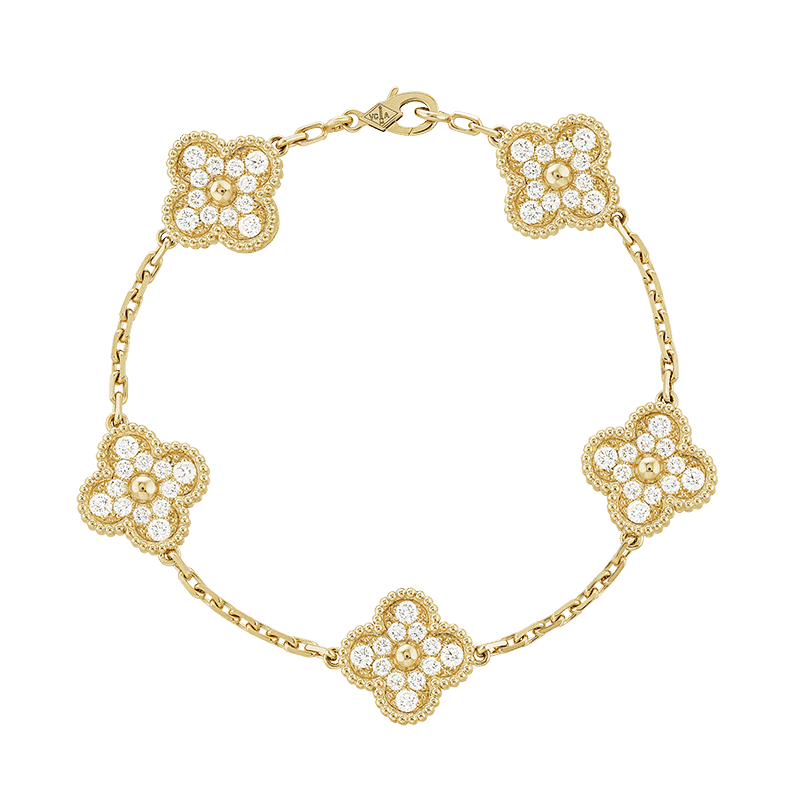Vintage Alhambra Five Motifs Clover Bracelet
