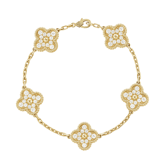 Vintage Alhambra Five Motifs Clover Bracelet