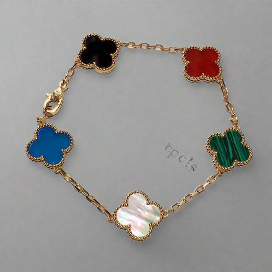 Vintage Alhambra Five Motifs Clover Bracelet