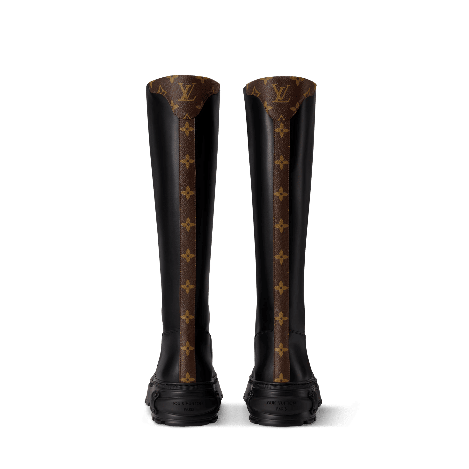 Women's LV Squad High Boot Black Calf Leather 1AIC70