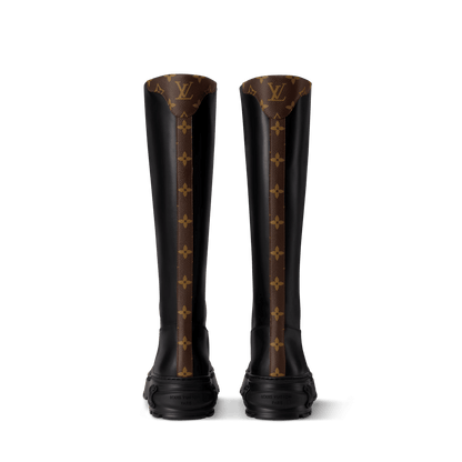 Women's LV Squad High Boot Black Calf Leather 1AIC70