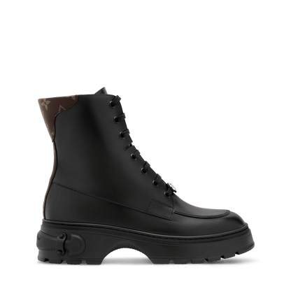 Women's LV Squad Lace-up Ankle Boot Black Calf Leather 1AICA2