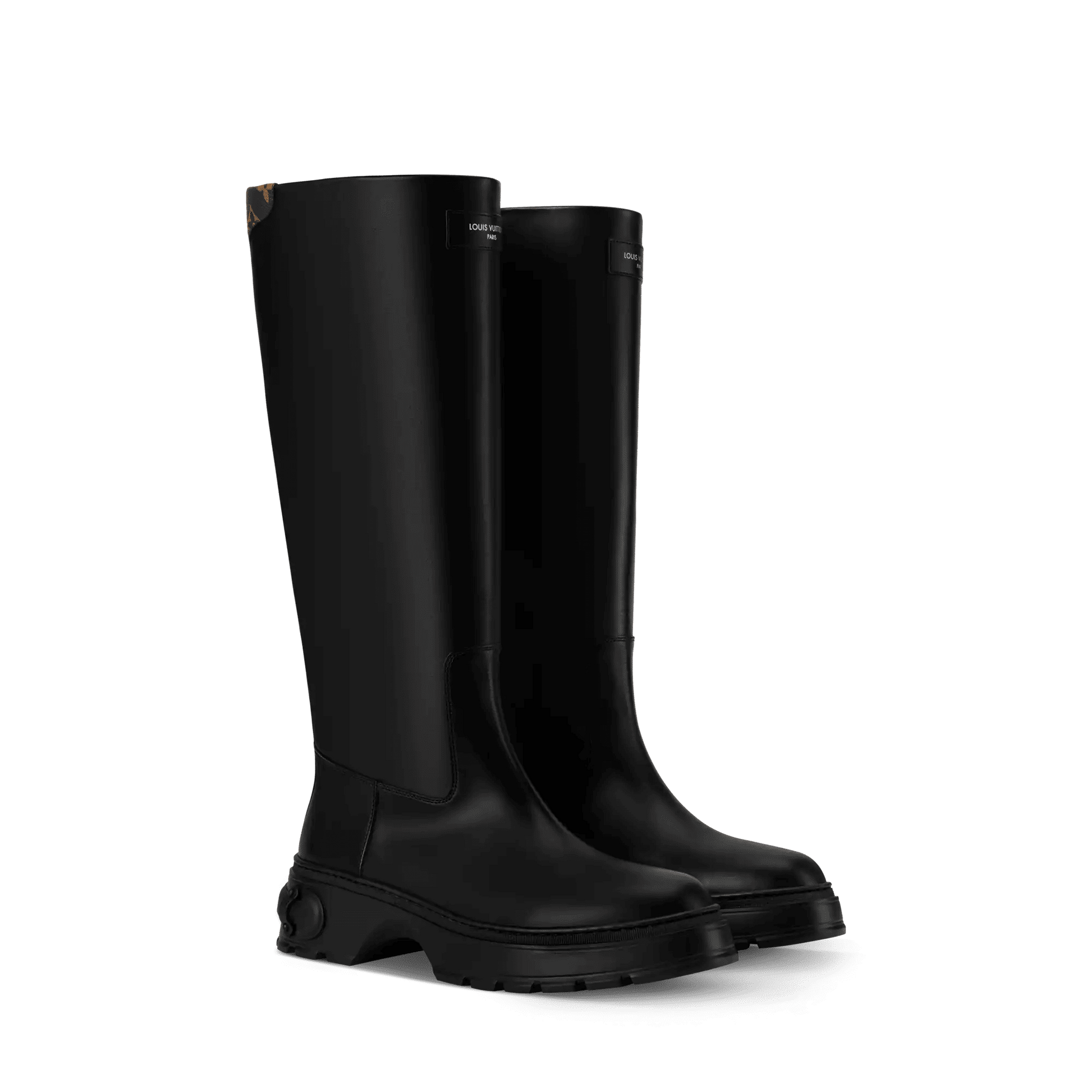 Women's LV Squad High Boot Black Calf Leather 1AIC70