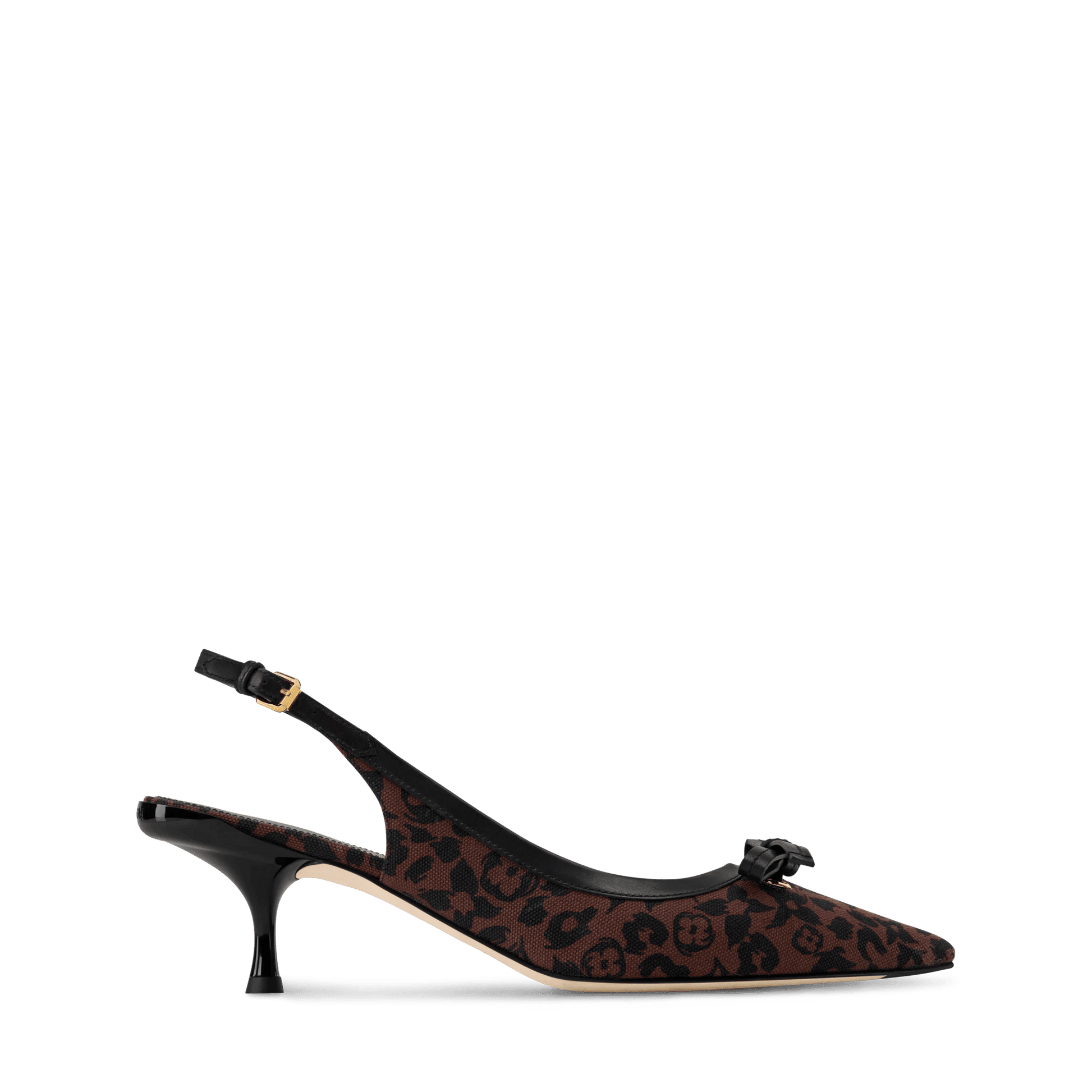 Women's 6AM Slingback Pump Brown Monogram Leopard Canvas 1AJL09