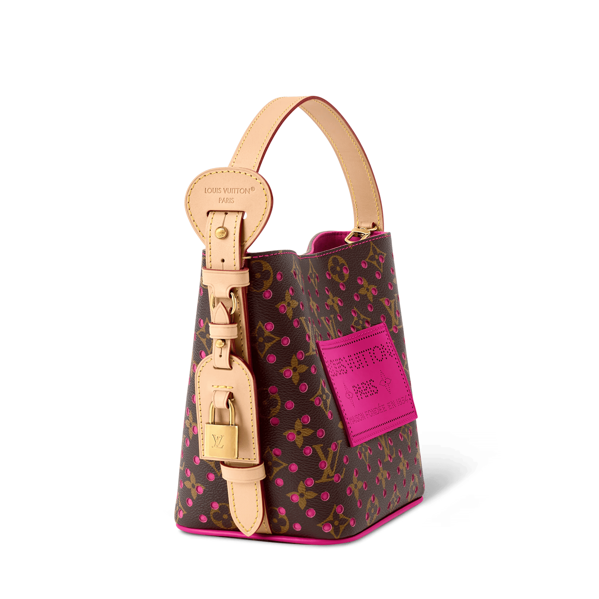 All In BB Monogram Perfo Canvas Pop Crush Gold-Toned Hardware