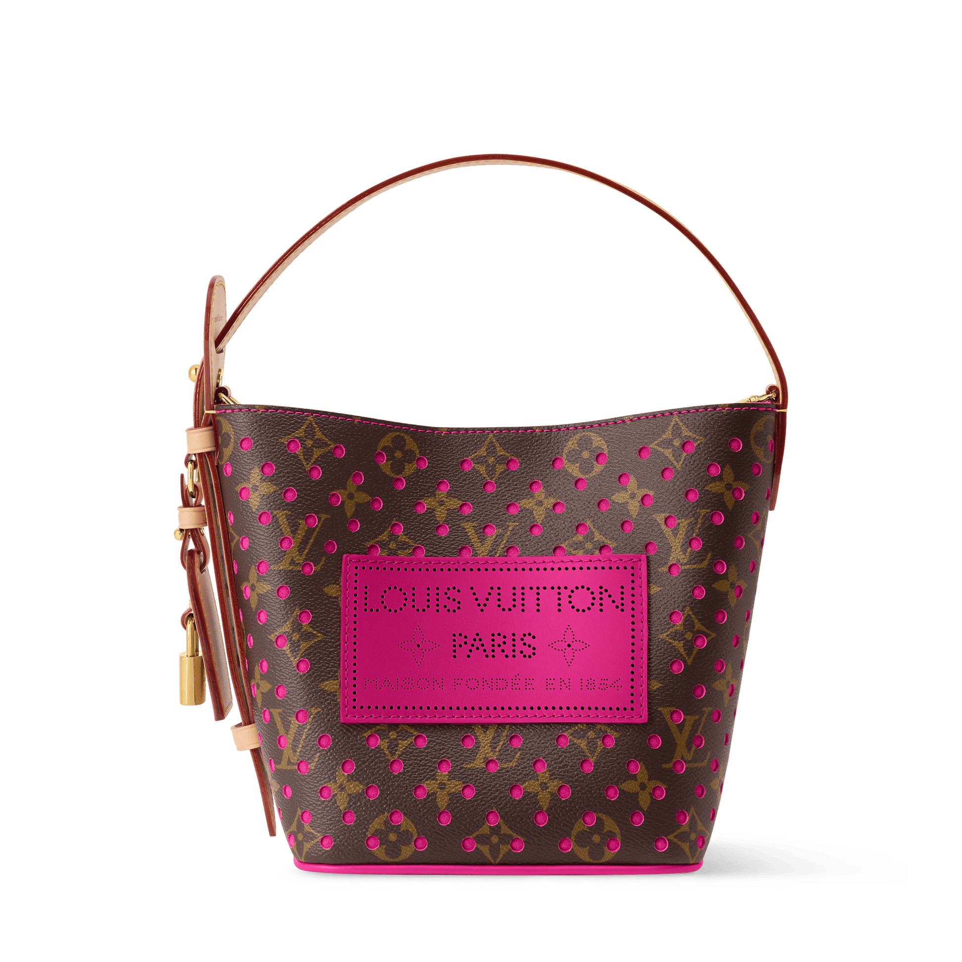 All In BB Monogram Perfo Canvas Pop Crush Gold-Toned Hardware