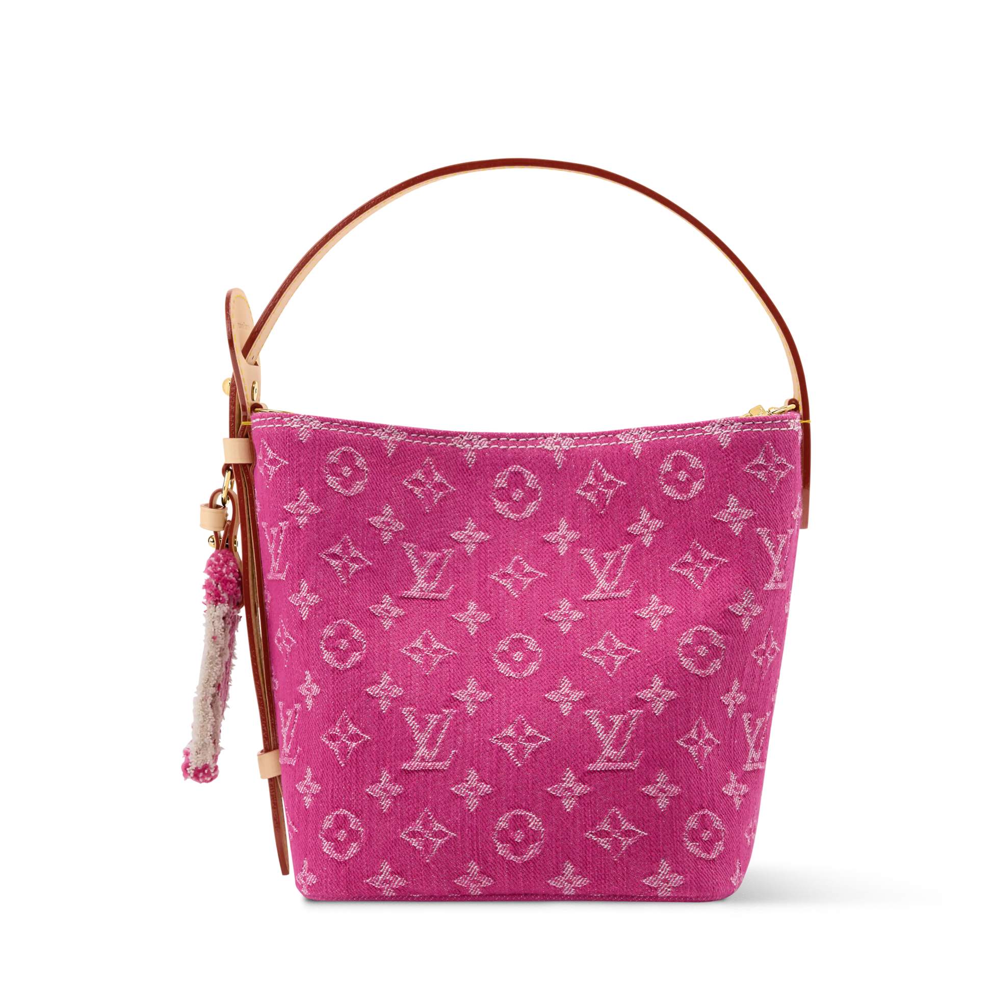 All In BB Monogram Denim Fuchsia Gold-Toned Hardware