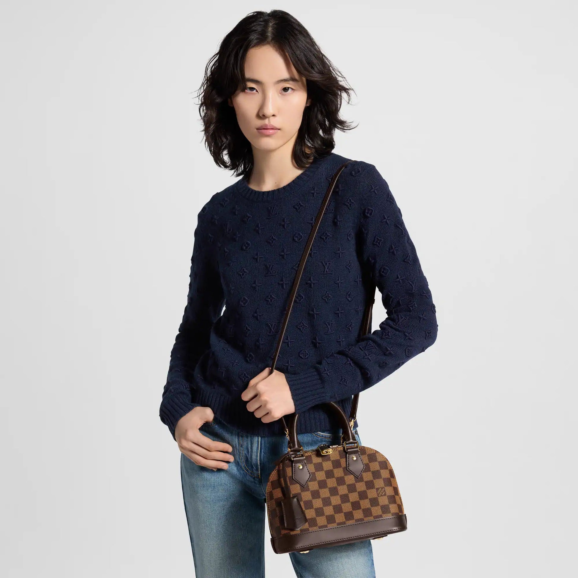 Women's Alma BB Damier Ebene Dark Chocolate Canvas Crossbody Bag