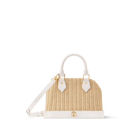 Women's Alma BB Off White Wicker Karung Leather Handbag