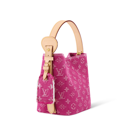 All In BB Monogram Denim Fuchsia Gold-Toned Hardware