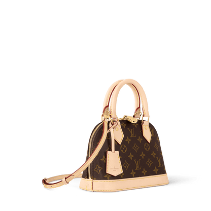 Women's Alma BB Monogram Canvas Top Handle Bag