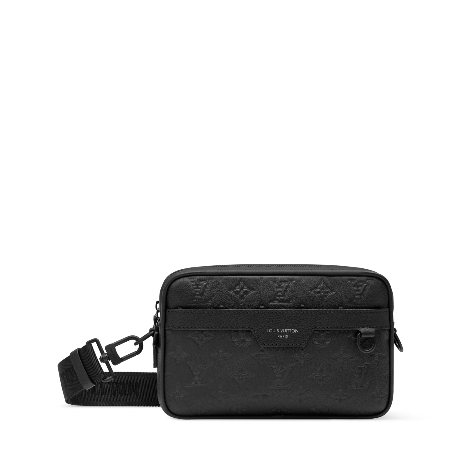 Alpha Messenger Monogram Shadow Calfskin Leather Black-Toned Hardware