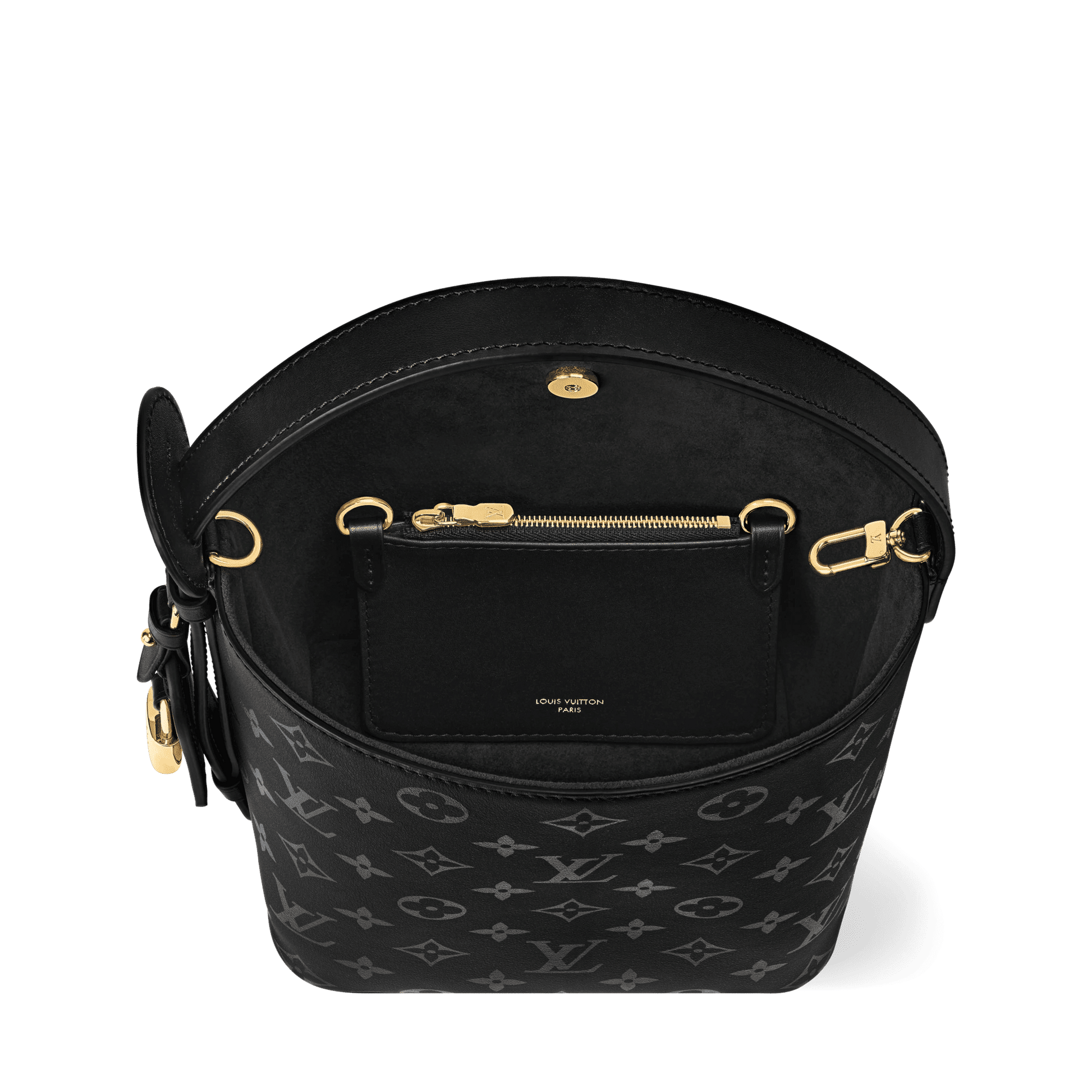Women's All In BB Monogram Ink Boldly Black Bucket Bag