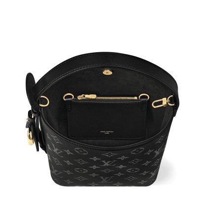 Women's All In BB Monogram Ink Boldly Black Bucket Bag