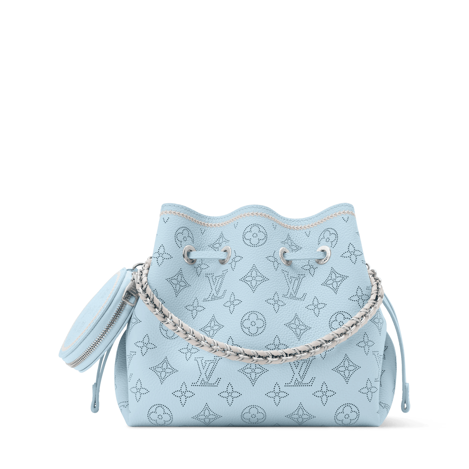Women's Bella Mahina Bleu Olympe Perforated Calfskin Leather Tote Bag M28885