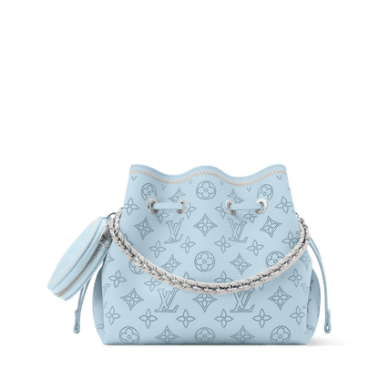 Women's Bella Mahina Bleu Olympe Perforated Calfskin Leather Tote Bag M28885