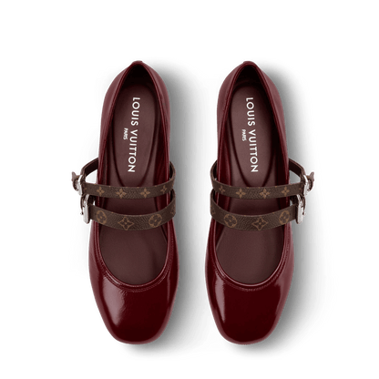 Women's Bella Mary-Jane Ballerina Bordeaux Naplak Leather 1AJLPR