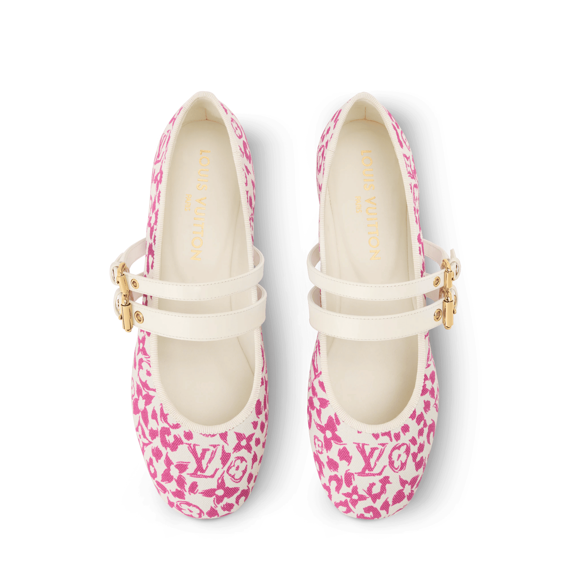 Women's Bella Mary-Jane Ballerina Pink Monogram Leopard Canvas 1AJLNX