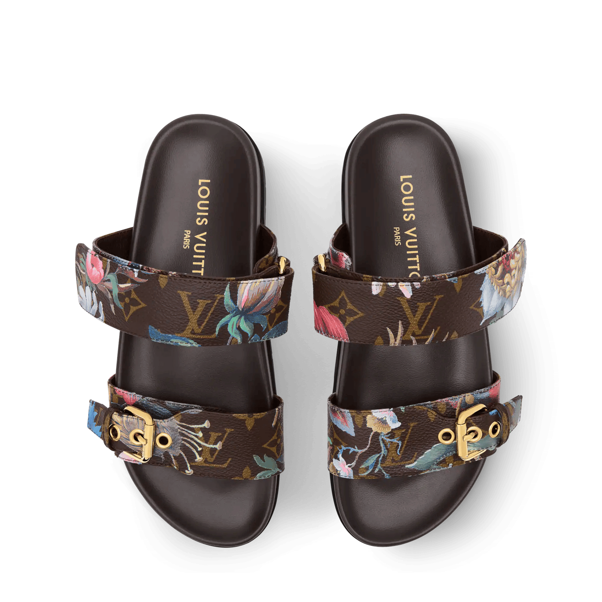 Women's Bom Dia Comfort Cacao Monogram Canvas Mule 1AK23C
