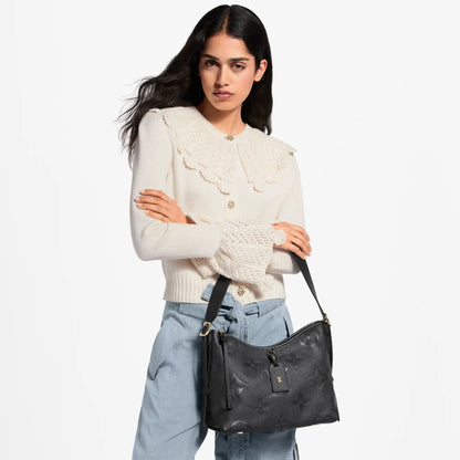 Women's CarryAll PM Black Monogram Empreinte Leather Hobo Bag M46288