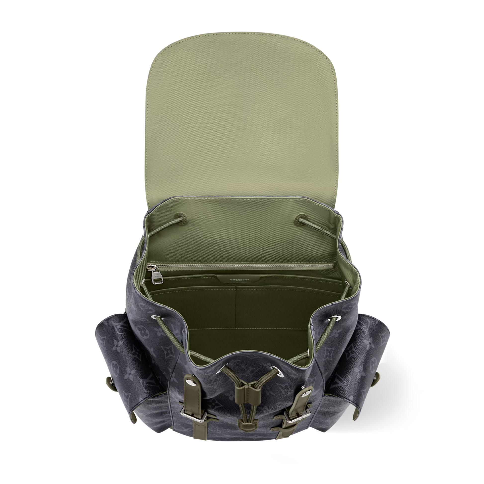 Christopher MM Monogram Eclipse Canvas Khaki Green Ruthenium-Tone Brass Hardware