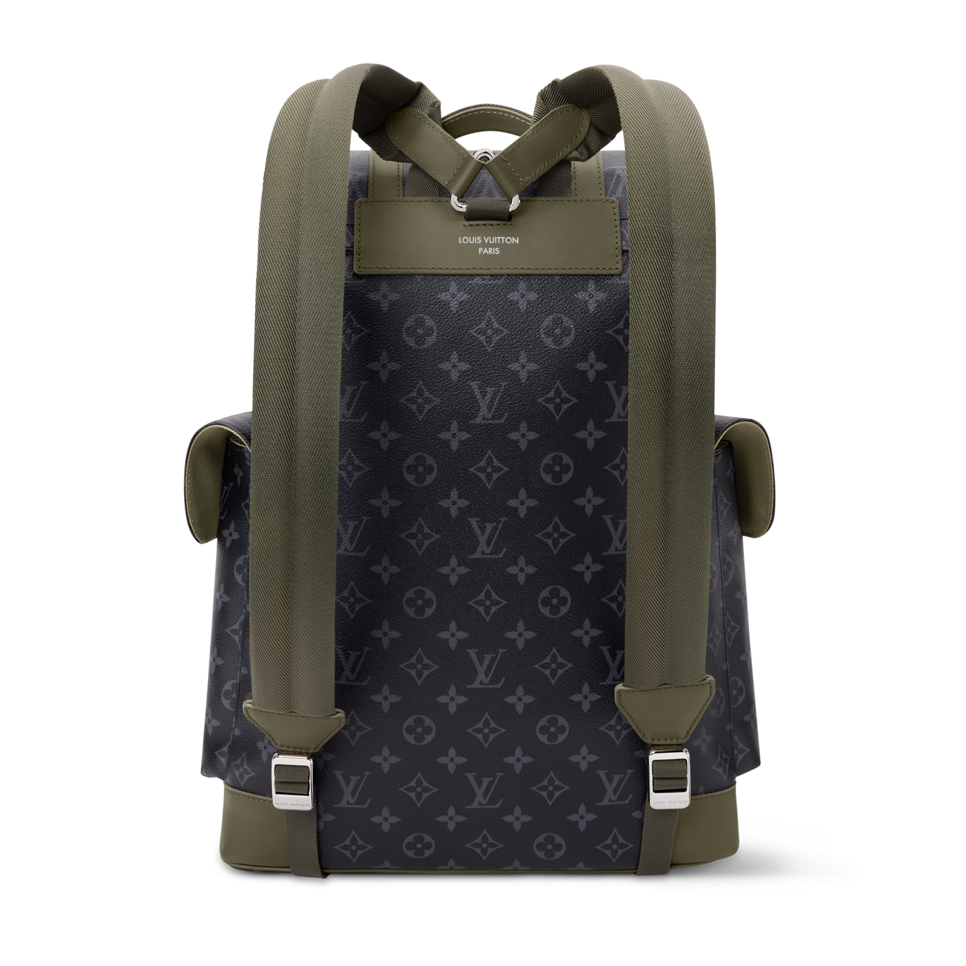 Christopher MM Monogram Eclipse Canvas Khaki Green Ruthenium-Tone Brass Hardware
