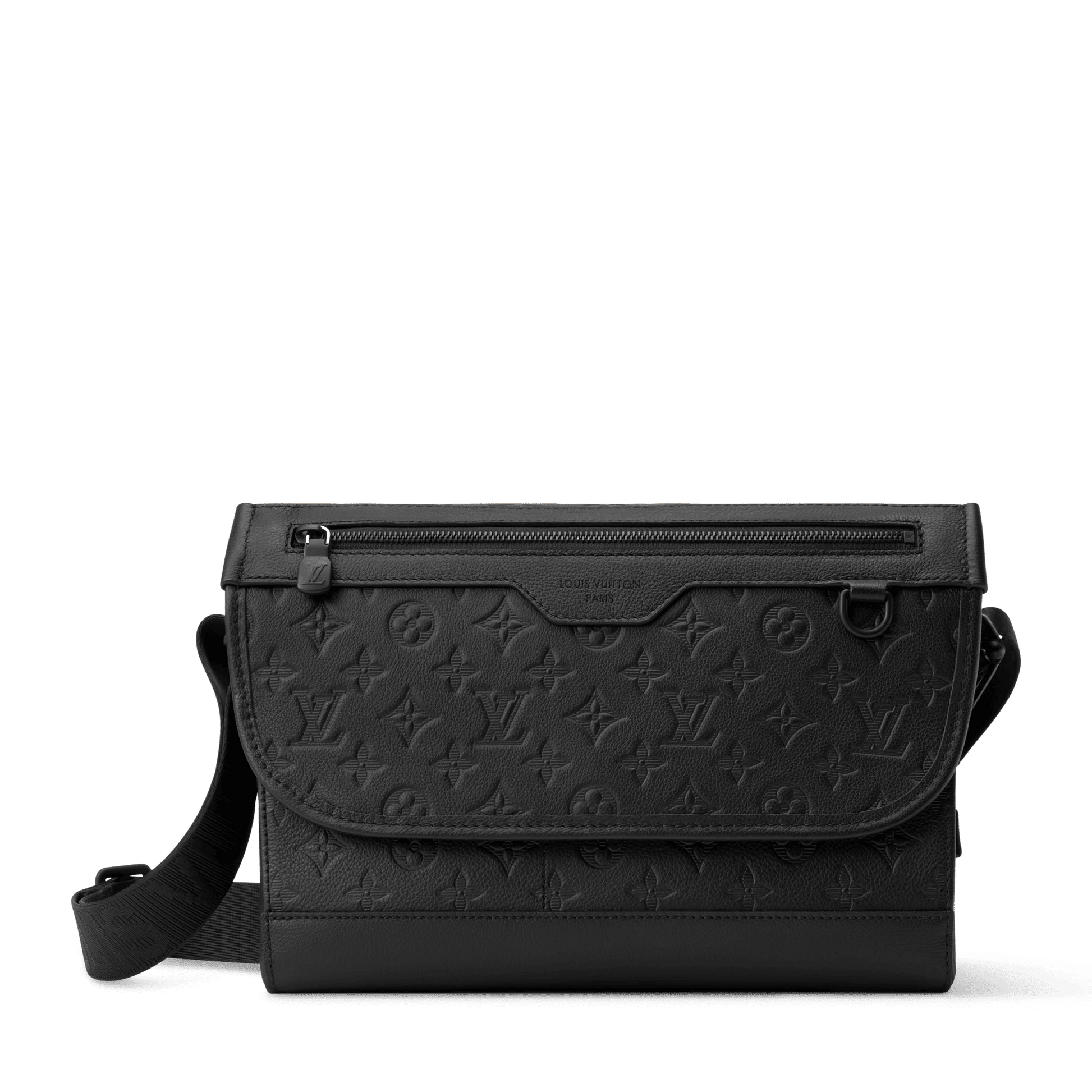 Courrier Messenger Calfskin Leather Black Hardware