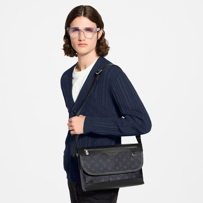 Courrier Messenger Monogram Eclipse Canvas Black Ruthenium-Tone Brass Hardware