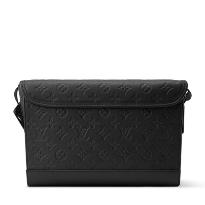 Courrier Messenger Calfskin Leather Black Hardware