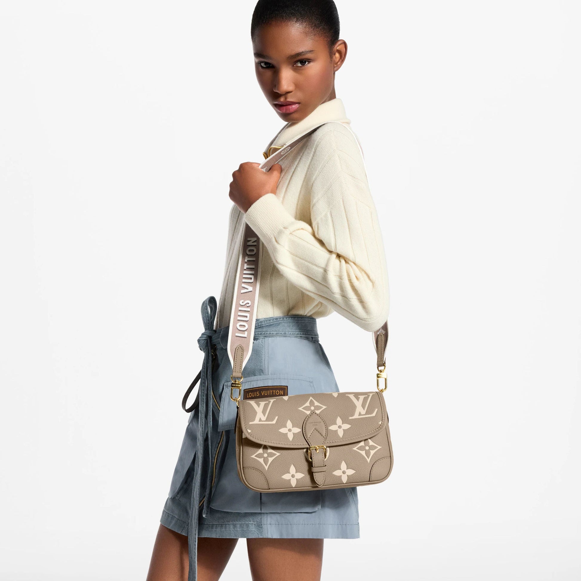 Women's Diane Monogram Empreinte Leather Satchel M46583